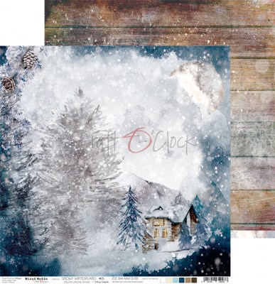 Набор двусторонней бумаги SNOWY WINTERLAND, 30,5 х 30,5 см, 6 листов + бонус, плотность 250 грамм, ТМ Craft O'Clock