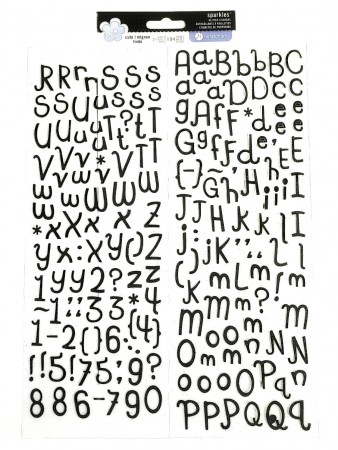 Набор стикеров с черным глиттером, 11 х 30 см, 194 элемента на двух листах, Hampton Art , купить - БлагоЛис