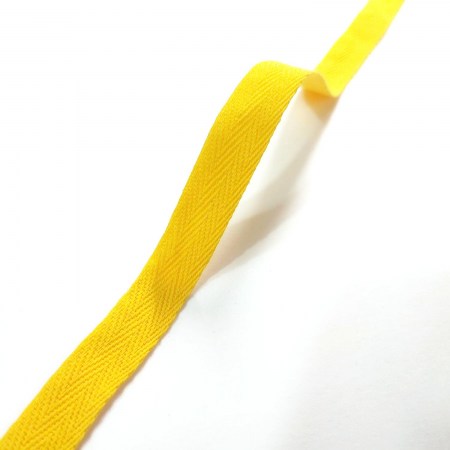 Лента твиловая хлопковая, 1.5 см, желтая, DIY Ribbon's, цена за 1 ярд (90 см), купить - БлагоЛис