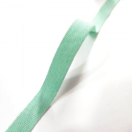 Лента твиловая хлопковая, 1.5 см, мятная, DIY Ribbon's, цена за 1 ярд (90 см), купить - БлагоЛис