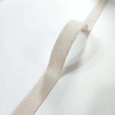 Лента твиловая хлопковая, 1.5 см, слоновая кость, DIY Ribbon's, цена за 1 ярд (90 см), купить - БлагоЛис