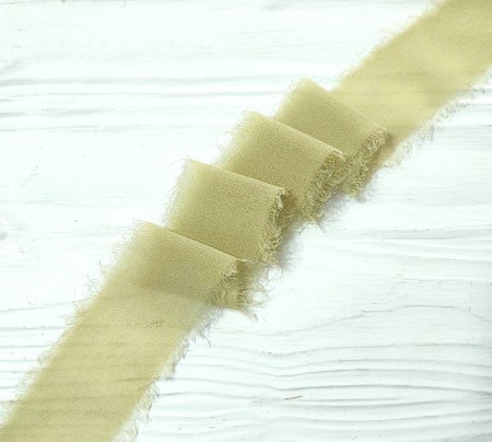 Лента шифоновая 35 мм, цвет светлая фисташка, DIY Ribbon's, цена за 1 ярд ( 90 см ), купить - БлагоЛис