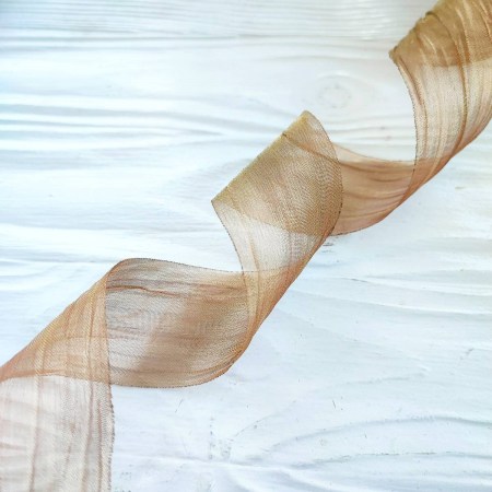 Лента органза жатая 35 мм, цвет золото скифов, DIY Ribbon's, цена за 1 ярд ( 90 см ), купить - БлагоЛис