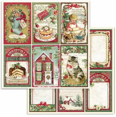 Набор двусторонней бумаги для скрапбукинга  CLASSIC CHRISTMAS 30,5 х 30,5 см, 190 гр, 12 двусторонних листов, Stamperia