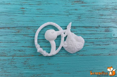 Фигурка из пластика Аист с ребенком, 3 х 4 см, купить - БлагоЛис