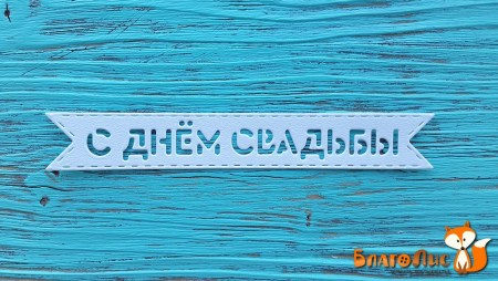 Вырубка "С днем свадьбы!", 1,5 х 10,5 см NL, купить - БлагоЛис