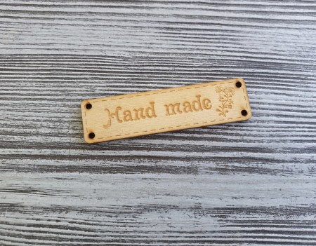 Шильдик деревянный "Hand made", 64 х 17 мм, купить - БлагоЛис