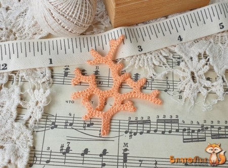 Коралл вязаный, оранжевый, 6,5 см., купить - БлагоЛис