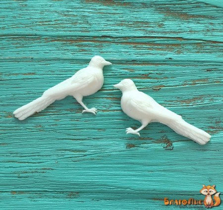 Фигурки из пластика "Сороки", 2 элемента, 3 х 1,5 см, купить - БлагоЛис