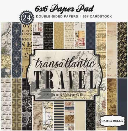 1/2 Набора двусторонней бумаги "transatlantic TRAVEL", 15*15 см, 12 листов, Carta Bella, купить - БлагоЛис