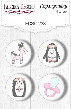 Набор скрап фишек, 4 шт. FDSC-238, ТМ Фабрика Декора    , купить - БлагоЛис