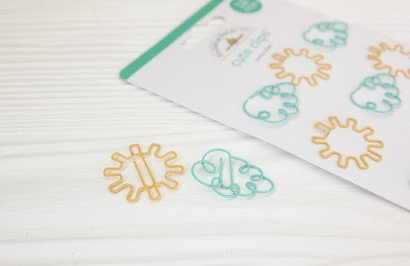 Набор декоративных скрепок, Sunny Sky, 2 штуки (мятный и желтый), ТМ Doodlebug design, купить - БлагоЛис
