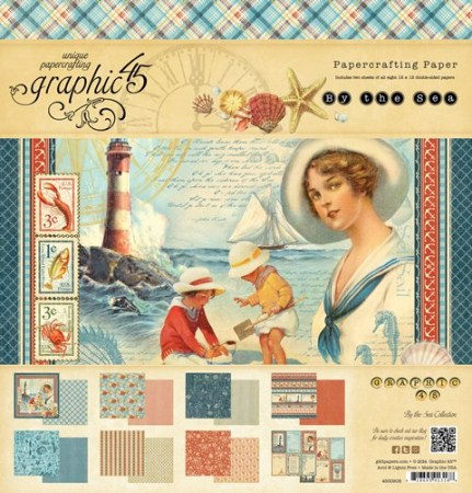 Набор двусторонней бумаги "By the Sea", 30*30 см, 24 листа, 170 гр/м, TM Graphic 45, купить - БлагоЛис