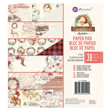 1/5 Набора бумаги Christmas in the country, 15 х 15 см, 6 листов, 220 грамм, ТМ Prima Marketing    , купить - БлагоЛис