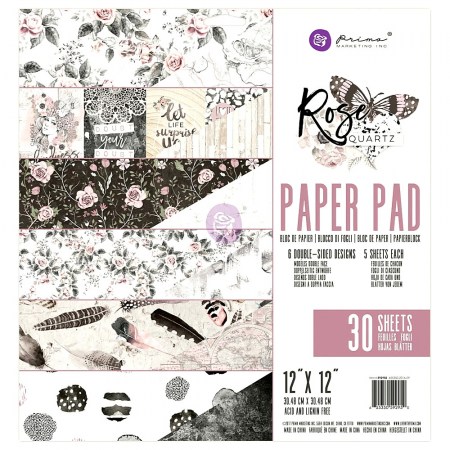 1/5 набора двусторонней бумаги Rose QUARTZ, 6 листов, 30,5 х 30,5 см, Prima Marketing, купить - БлагоЛис