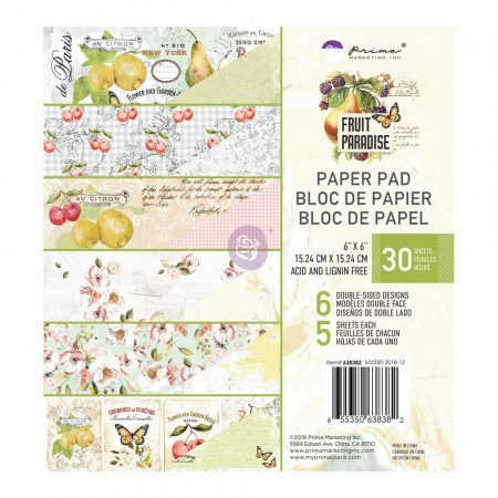 1/5 Набора бумаги Fruit paradise, 15 х 15 см, 6 листов, 220 грамм, ТМ Prima Marketing   , купить - БлагоЛис