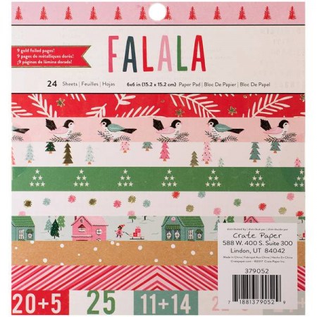 1/2 Набора бумаги с золотым фольгированием "FALALA", 15*15 см, 12 листов, Crate paper, купить - БлагоЛис