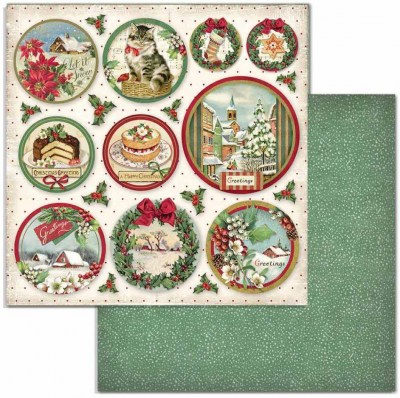 Набор двусторонней бумаги для скрапбукинга  CLASSIC CHRISTMAS 30,5 х 30,5 см, 190 гр, 12 двусторонних листов, Stamperia