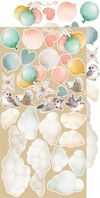 1/2 Набора бумаги для вырезания MY SWEET TREASURE, 15,5 х 30,5 см, 9 двусторонних листов, плотность 250 грамм, ТМ Craft O'Clock