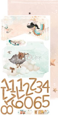 1/2 Набора бумаги для вырезания MY SWEET TREASUR, 15,5 х 30,5 см, 9 двусторонних листов, плотность 250 грамм, ТМ Craft O'Clock