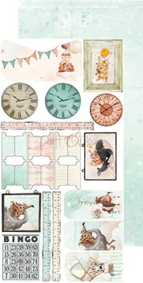 1/2 Набора бумаги для вырезания MY SWEET TREASUR, 15,5 х 30,5 см, 9 двусторонних листов, плотность 250 грамм, ТМ Craft O'Clock