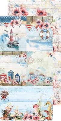 1/2 Набора бумаги для вырезания SEASIDE GREETINGS, 15,5 х 30,5 см, 6 двусторонних листов, плотность 250 грамм, ТМ Craft O'Clock