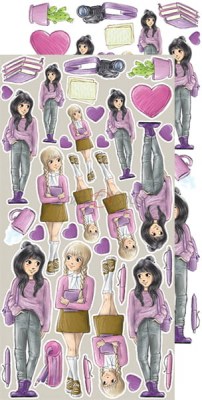 1/2 Набора бумаги для вырезания SOULMATES, 15,5 х 30,5 см, 9 двусторонних листов, плотность 250 грамм, ТМ Craft O'Clock
