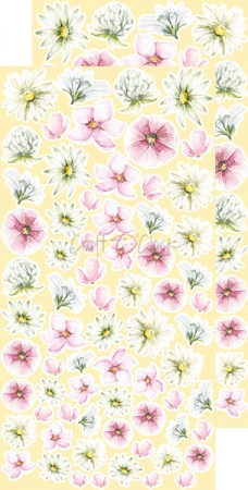 1/2 Набора бумаги для вырезания SUMMER FLOWERS, 15,5 х 30,5 см, 6 двусторонних листов, плотность 250 грамм, ТМ Craft O'Clock, купить - БлагоЛис