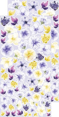 1/2 Набора бумаги для вырезания SUMMER FLOWERS, 15,5 х 30,5 см, 6 двусторонних листов, плотность 250 грамм, ТМ Craft O'Clock