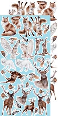 1/2 Набора бумаги для вырезания SNOWY WINTERLAND, 15,5 х 30,5 см, 6 двусторонних листов, плотность 250 грамм, ТМ Craft O'Clock