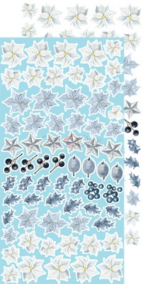 1/2 Набора бумаги для вырезания SNOWY WINTERLAND, 15,5 х 30,5 см, 6 двусторонних листов, плотность 250 грамм, ТМ Craft O'Clock
