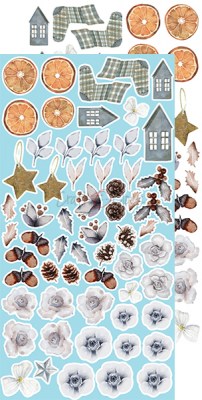 1/2 Набора бумаги для вырезания SNOWY WINTERLAND, 15,5 х 30,5 см, 6 двусторонних листов, плотность 250 грамм, ТМ Craft O'Clock