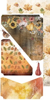 1/2 Набора бумаги для вырезания AUTUMN MOODS, 15,5 х 30,5 см, 6 двусторонних листов, плотность 250 грамм, ТМ Craft O'Clock