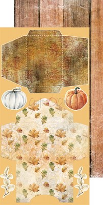 1/2 Набора бумаги для вырезания AUTUMN MOODS, 15,5 х 30,5 см, 6 двусторонних листов, плотность 250 грамм, ТМ Craft O'Clock
