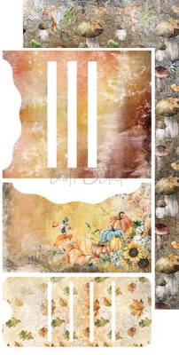 1/2 Набора бумаги для вырезания AUTUMN MOODS, 15,5 х 30,5 см, 6 двусторонних листов, плотность 250 грамм, ТМ Craft O'Clock