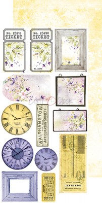 1/2 Набора бумаги для вырезания SUMMER FLOWERS, 15,5 х 30,5 см, 6 двусторонних листов, плотность 250 грамм, ТМ Craft O'Clock