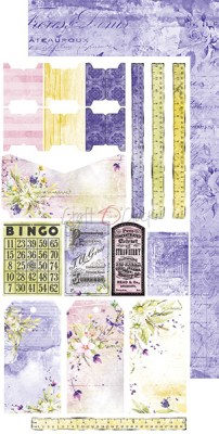 1/2 Набора бумаги для вырезания SUMMER FLOWERS, 15,5 х 30,5 см, 6 двусторонних листов, плотность 250 грамм, ТМ Craft O'Clock