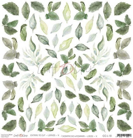 Лист с элементами для вырезания LEAVES-10, 30,5 х 30,5 см, плотность 250 грамм, ТМ Craft O'Clock, купить - БлагоЛис
