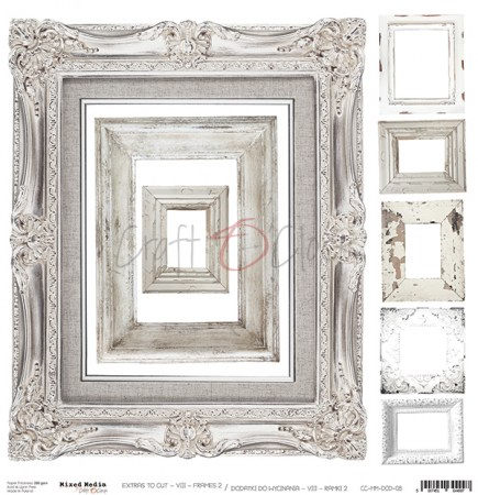 Лист с элементами для вырезания FRAMES-2, 30,5 х 30,5 см, плотность 250 грамм, ТМ Craft O'Clock, купить - БлагоЛис