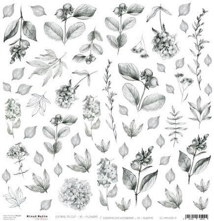 Лист с элементами для вырезания FLOWERS, 30,5 х 30,5 см, плотность 250 грамм, ТМ Craft O'Clock, купить - БлагоЛис