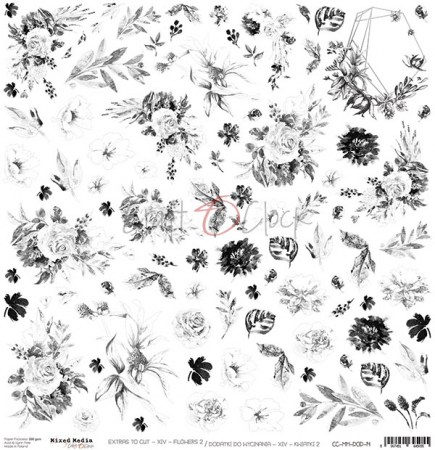 Лист с элементами для вырезания FLOWERS-2, 30,5 х 30,5 см, плотность 250 грамм, ТМ Craft O'Clock, купить - БлагоЛис