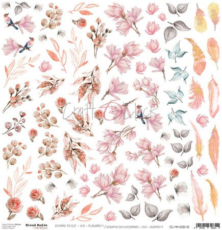 Лист с элементами для вырезания FLOWERS-4, 30,5 х 30,5 см, плотность 250 грамм, ТМ Craft O'Clock, купить - БлагоЛис