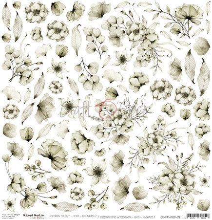 Лист с элементами для вырезания FLOWERS-7, 30,5 х 30,5 см, плотность 250 грамм, ТМ Craft O'Clock, купить - БлагоЛис
