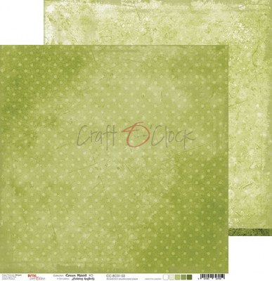 Набор фоновой бумаги GREEN MOOD, 30,5 х 30,5 см, 6 двусторонних листов + бонус, плотность 250 грамм, ТМ Craft O'Clock