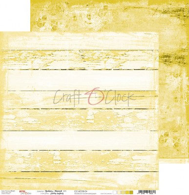 Набор фоновой бумаги YELLOW MOOD, 30,5 х 30,5 см, 6 двусторонних листов + бонус, плотность 250 грамм, ТМ Craft O'Clock