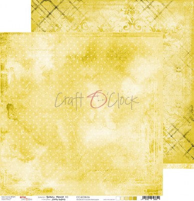 Набор фоновой бумаги YELLOW MOOD, 30,5 х 30,5 см, 6 двусторонних листов + бонус, плотность 250 грамм, ТМ Craft O'Clock