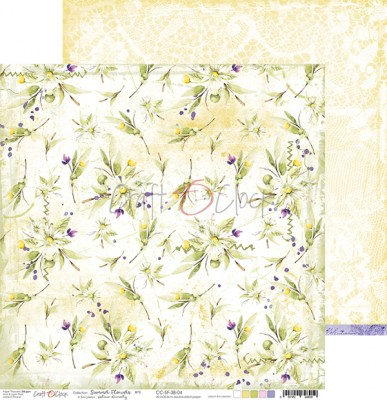 Набор двусторонней бумаги SUMMER FLOWERS, 30,5 х 30,5 см, 6 листов + бонус, плотность 250 грамм, ТМ Craft O'Clock