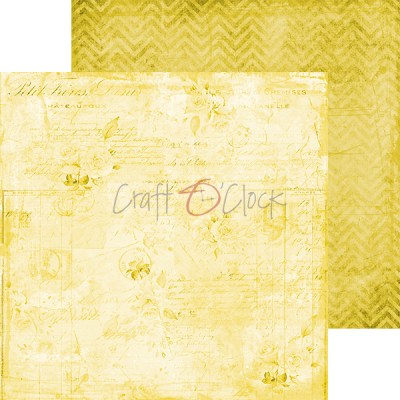 1/4 Набора фоновой бумаги YELLOW MOOD, 20,3 х 20,3 см, 6 двусторонних листов, плотность 190 грамм, ТМ Craft O'Clock