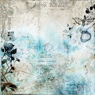 1/3 Набора бумаги HOURS OF LONGING, 20,3 х 20,3 см, 5 двусторонних листов + бонус, плотность 190 грамм, ТМ Craft O'Clock