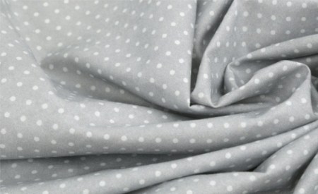 Ткань Zentex "Серебристо-серый горошек", 100% хлопок, плотность 165г/м2, отрез 55х45 см, купить - БлагоЛис